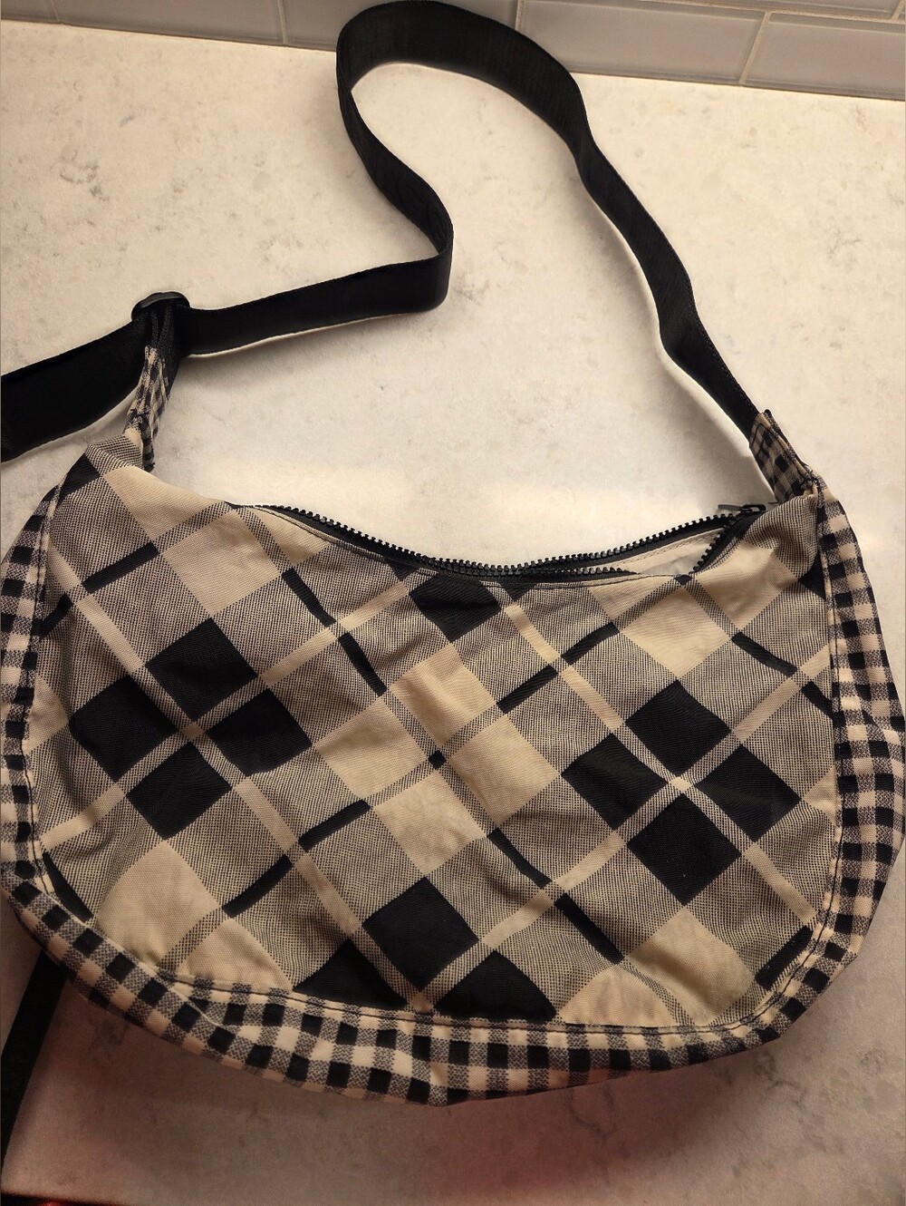 Baggu medium crescent bag - mixed plaid Fall 2025 collection